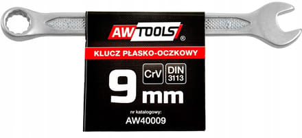 AW-Tools Ring- en dopsleutel CrV DIN3113 Afmeting: 9 mm