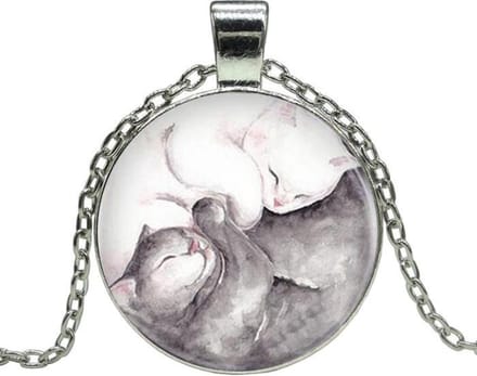 Fako Bijoux® - Ketting - Cabochon - Yin Yang - Poezen