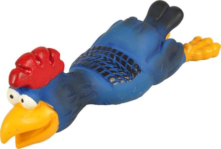 Flamingo Latex Kip met bandenspoor - Hondenspeelgoed -  - Blauw