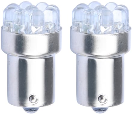 BA15S - 1156 - autolamp set - geel | R5W - R10W - 5007 - 2x 9-SMD LED | 3 Watt - 12V DC