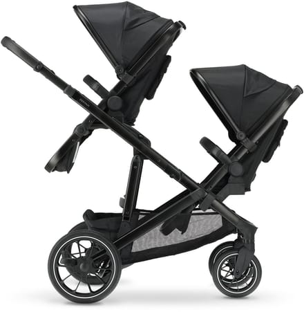 Deryan Evy V2 Duo Kinderwagen - Uitbreidbaar - Extra zitje - Zwart