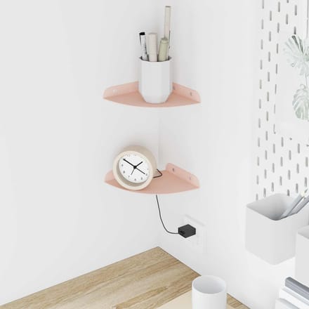 vidaXL - Hoek - Plank - 2 - st - Roze - 15 - x - 15 - x - 2 - cm