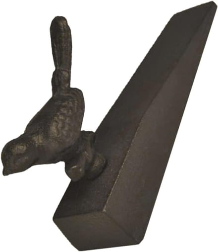Deurstopper Vogel - IJzeren Stopper - Deur Open Houden - Antiek Design - 16x8.5cm - Bronskleurig