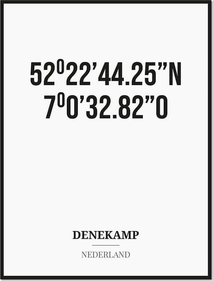 Poster/kaart DENEKAMP met coördinaten