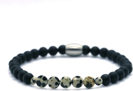 Heren armband - mat onyx 6mm - tijgeroog - Ibizamen