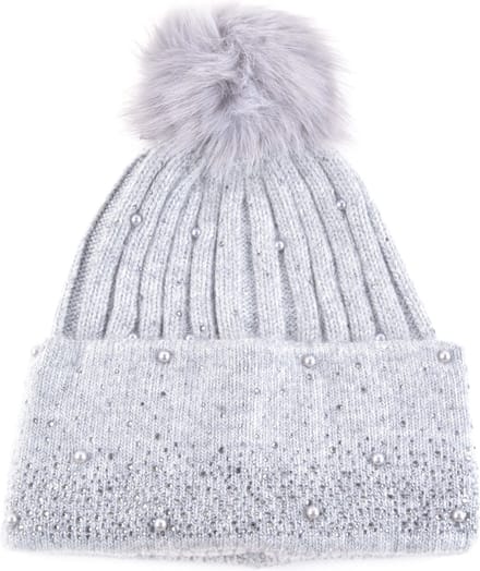 Giuliano muts - Pompom - Glitters - Winter - Grijs