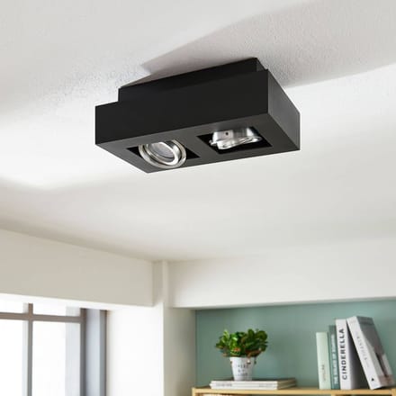 Arcchio - buitenspot - 2lichts - Aluminium - H: 8.5 cm - GU10 - zwart
