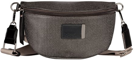 TOM TAILOR schoudertas Rosie Canvas Belt Bag Metallic Grey donkergrijs