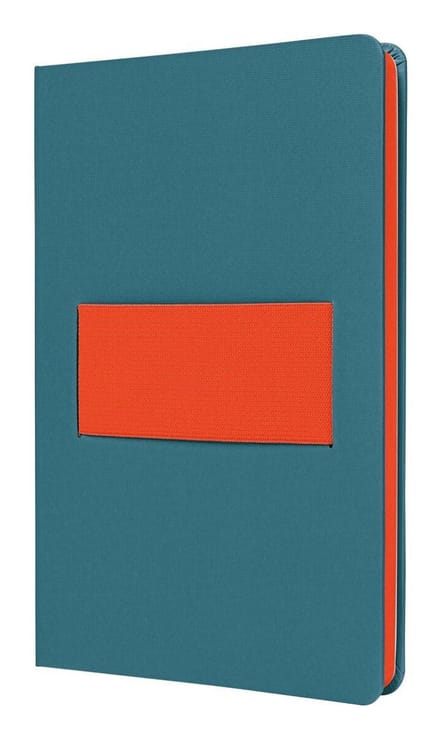 Sigel notitieboek Linescape Neo formaat A5 met lijn blauw/papaya