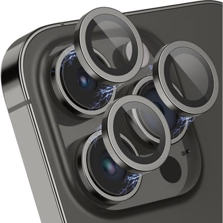 Camera Lens Screen Protector geschikt voor iPhone 14 Pro / iPhone 14 Pro Max Camera Lens Screen Protector - Spacezwart - Screenprotector Camera Protector geschikt voor iPhone 14 Pro - Roestvrij Staal - Gehard Glas - Screenprotector