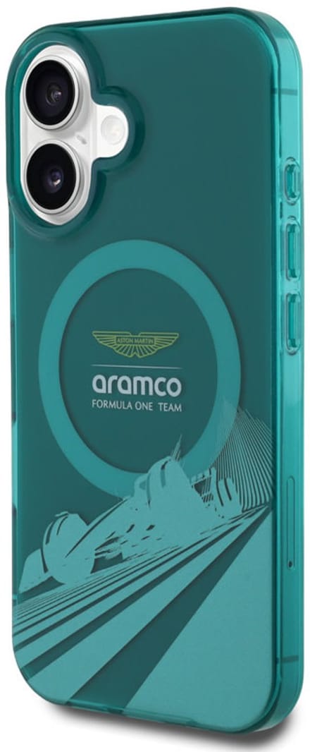 Aston Martin Back cover - iPhone 16 - Groen - Flexibele TPU - Magsafe - F1-Car Design