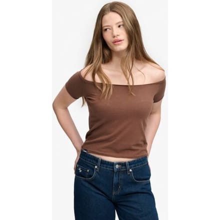 Bardot top T-shirt met blote schouders voor dames Superdry