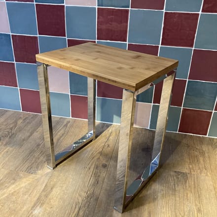 Rustica Badkamerkruk Douchekruk Bamboo Chroom Rustica 34 x cm - 41,5 cm hoog