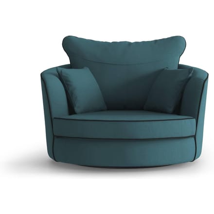 Fauteuil Vendôme linnen draaibaar met contrast piping | NADUVI Collection