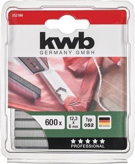 KWB Nieten voor tacker - Hard Type 052C - 12.3 x 6 mm - 352106 - 1400 Stuks