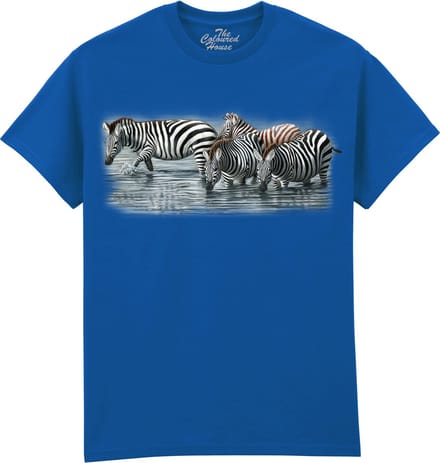 Zebra Water Hole The Coloured House T-shirt XL