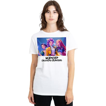 K-Pop Demon Hunters Dames/Dames Huntr/X T-shirt (Wit)