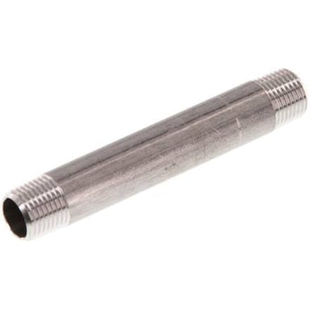 R 1/8'' RVS Dubbele Pijpnippel 20 Bar DIN 2982 - 60mm