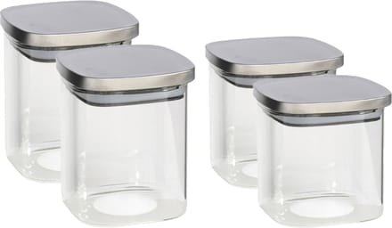 Gerim - 4x keuken voedsel voorraadpotten glas - 2 formaten 800/1100 ml