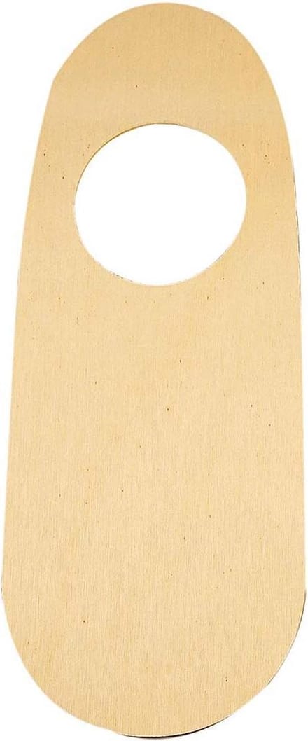 Naambord met gat, H: 25 cm, B: 10 cm, 1 stuk