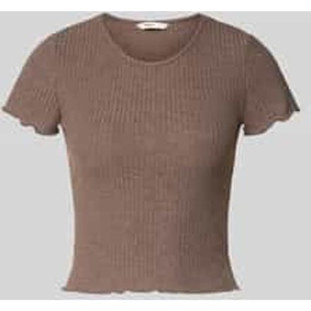 Slim fit T-shirt met Riblook Model 'EMMA'