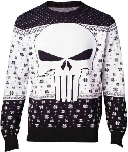 Difuzed Marvel Kersttrui Punisher Maat S - Zwart - Carnavalskleding