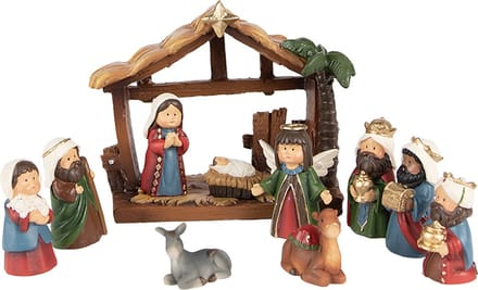 Clayre & Eef Kerstdecoratie 9 cm (set van 11) Rood Polyresin
