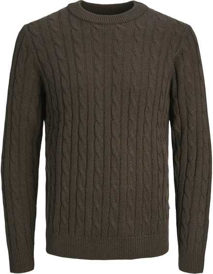 Jack & Jones - Heren Trui Ross Knit Crew Neck - Bruin - Maat M