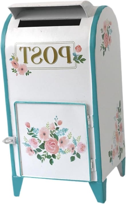 Brievenbus - Pakketbox - Post Ontvangen - Stijlvol Bloemmotief - 21x185x395 cm - Wit