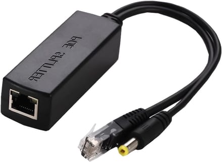 PoE Adapter Splitter - Power Ethernet - Netwerk Uitbreiding - 48V naar 12V Conversie - 24W Vermogen - Zwart