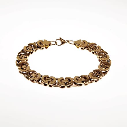 11mm Platte Koningsarmband - Stalen Goudkleur - Schakelarmband