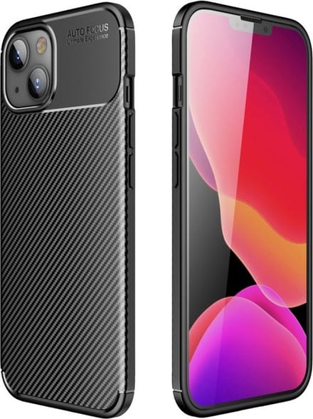 Luxe TPU Carbon Bescherm-Hoes voor iPhone 13 - iPhone 14      Zwart