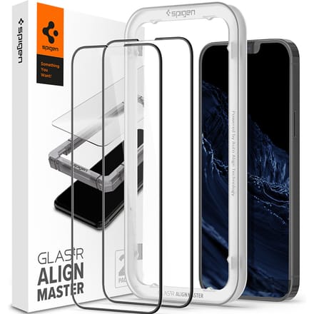 Spigen AlignMaster Full Cover Screenprotector 2 Pack voor de Apple iPhone 13 Pro Max