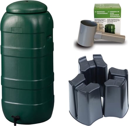 Harcostar - Regenton Rainsaver - Groen 100 L + Voet + Vulautomaat