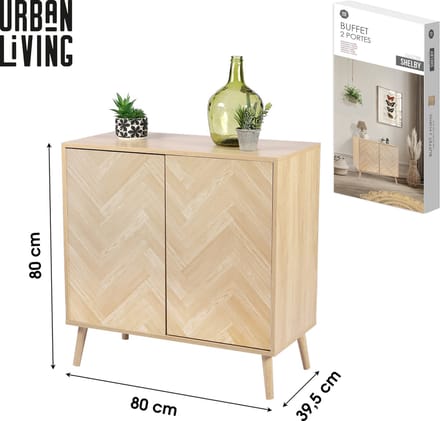 "SHELBY" Dressoir met 2 deuren met push-pull systeem 80x40xH80 cm