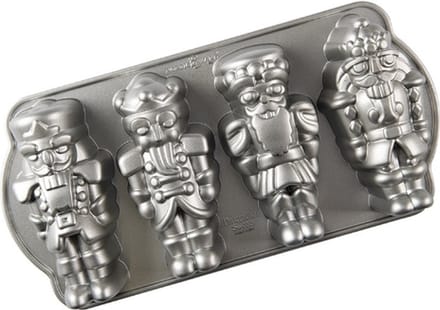 Bakvorm "Nutcracker Sweets Cakelet Pan" - Nordic Ware | Sparkling Silver Holiday