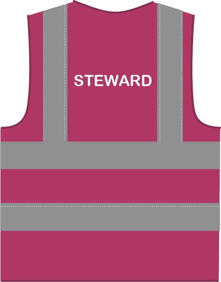 Steward hesje RWS lichtpaars - polyester - one size maat - reflecterend