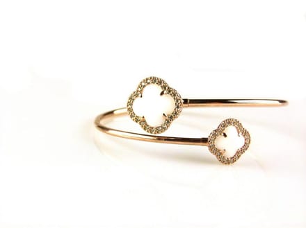 model toi et moi armband in zilver roze verguld wit
