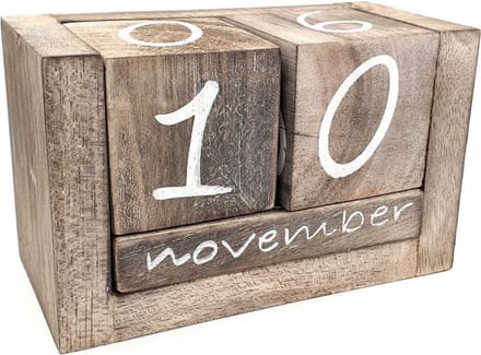 Eeuwigdurende Houten Blok Kalender