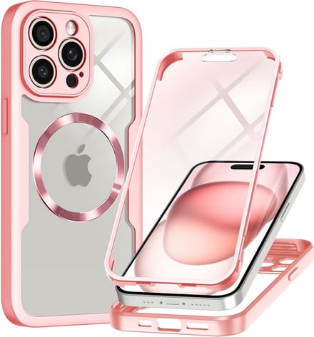 Hoesje geschikt voor Apple iPhone 14 Pro Max - Techsuit ColorVerse 360 Case met Screenprotector - Geschikt voor MagSafe - Roze