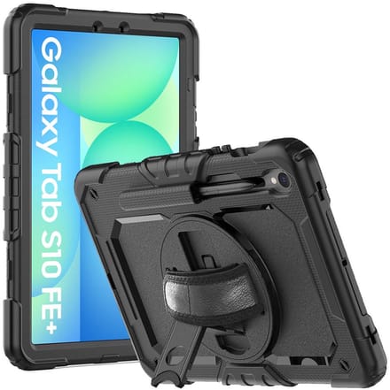 Just in Case tablet Hoes geschikt voor Samsung Galaxy Tab S10 FE Plus - Shockproof Case met Screenprotector - Zwart