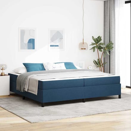 vidaXL - Boxspring - bed - Blauw - 200 - x - 200 - cm - Stof