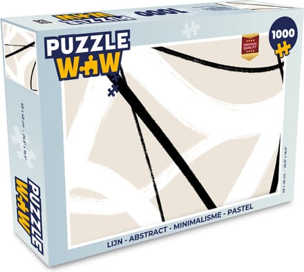 Puzzel Lijn - Abstract - Minimalisme - Pastel - Legpuzzel - Puzzel 1000 stukjes volwassenen