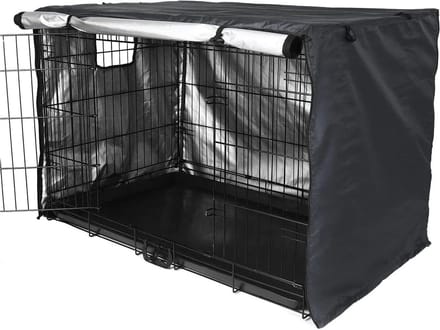 Hondenbench Hoes - Kennel Protector - Rustgevende Omgeving - Dubbele Deuren - 107 cm - Zwart