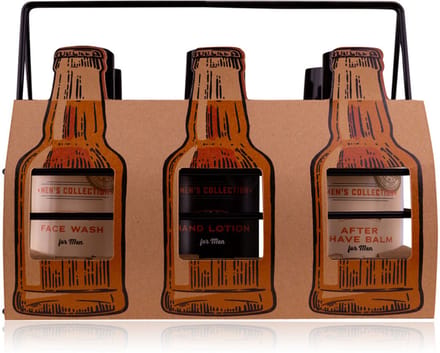 Geschenkset Sixpack Bierflesjes badproducten MEN'S COLLECTION vaderdag