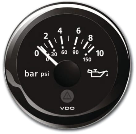 Vdo 10-184 Ohm Oliemanometer 0-10bar Zilver 52 mm