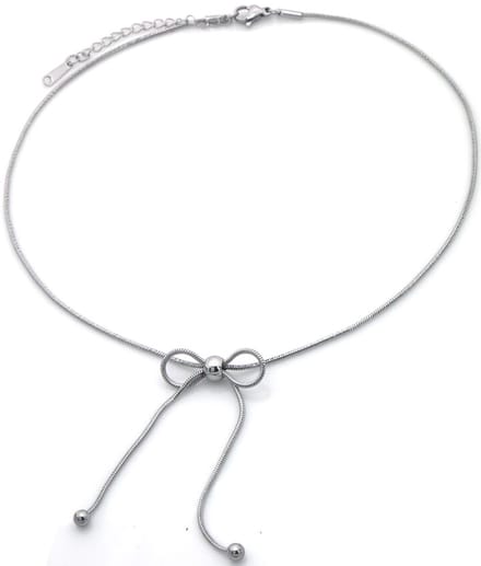 E-E18.3 N091-121S S. Steel Necklace Bow