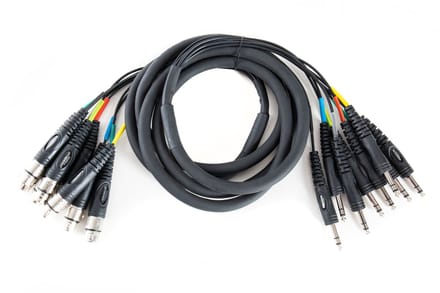 MUSIC STORE MC-08 8-voudig Multicore 3m XLR-female /jack symmetrisch - Multicore kabel