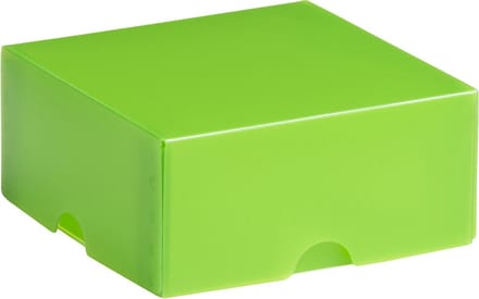 Cadeauverpakking klein vierkant, 8x8x4cm APPELGROEN (10 stuks)