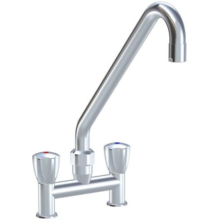 KWC Gastro two-handle sink bridge mixer for professional kitchen, height 41 cm K.24.42.E2.000C35